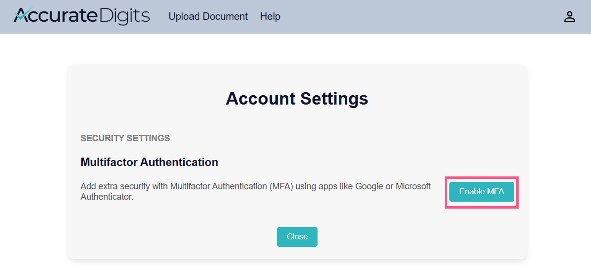 Enable MFA