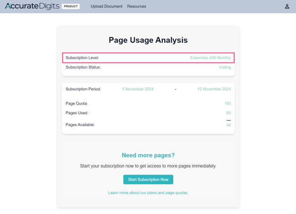 Page Analysis - Trial-sublevel